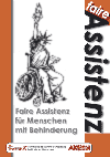 Grafik: Titelbild der Broschüre 'Faire Assistenz für Menschen mit Behinderung'